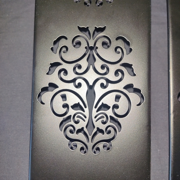 2 Large (20x4) Black Metal Design Sconce Style Candle Holders. - Picture 4 of 6